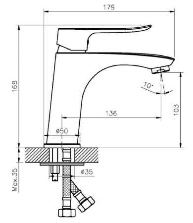 Смеситель для раковины однорычажный Agger Nice A2502100 хром